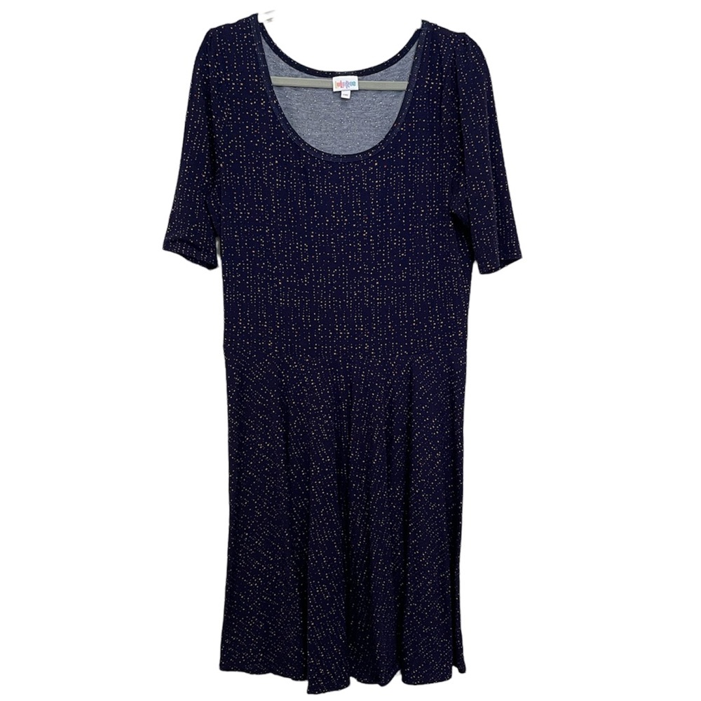 LuLaRoe Nicole Dress- Blue Stars - 2XL